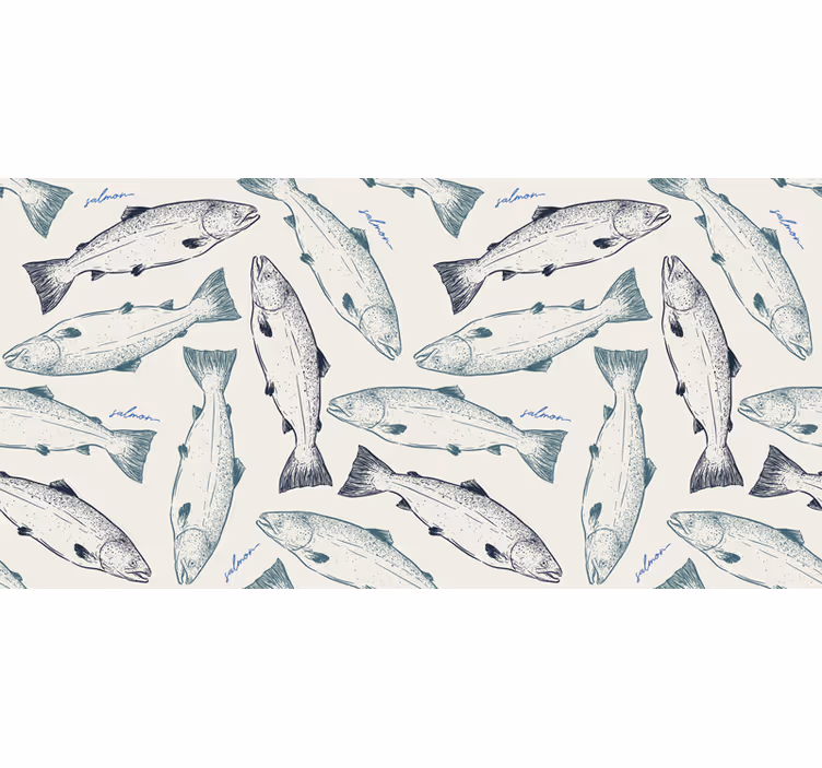Store enrouleur salle de bain poisson saumon - TenStickers