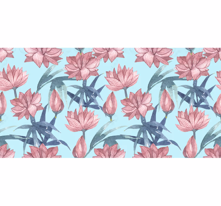 Store enrouleur fleur aquarelle bleue - TenStickers