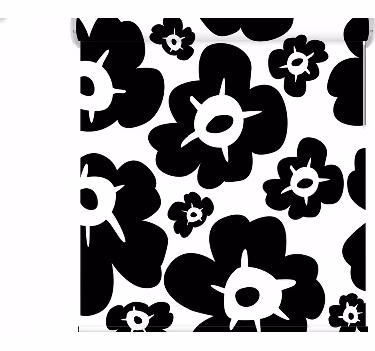 Store enrouleur fleur coquelicot noir - TenStickers