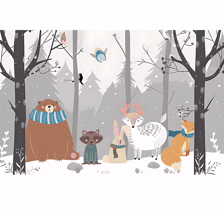 Store enrouleur chambre bébé animaux de la forêt - TenStickers