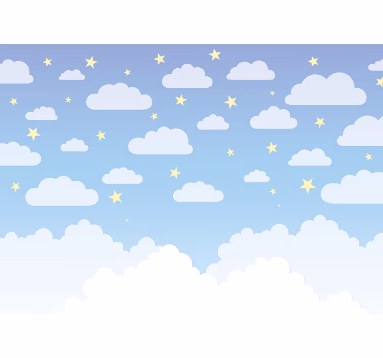 Store enrouleur chambre bébé nuages et étoiles - TenStickers