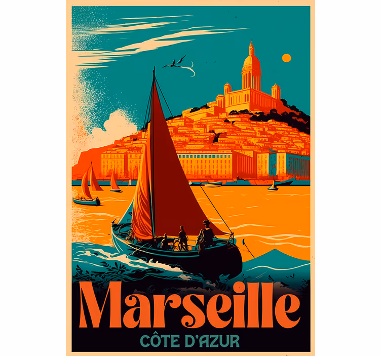 Store enrouleur vintage marseille côte d'azur - TenStickers