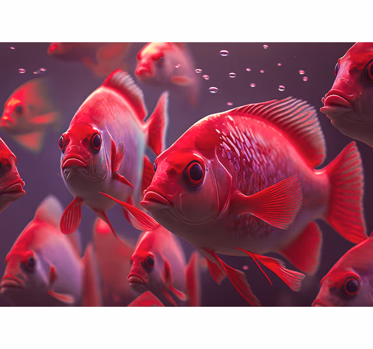 Store enrouleur animaux aquarium rouge - TenStickers
