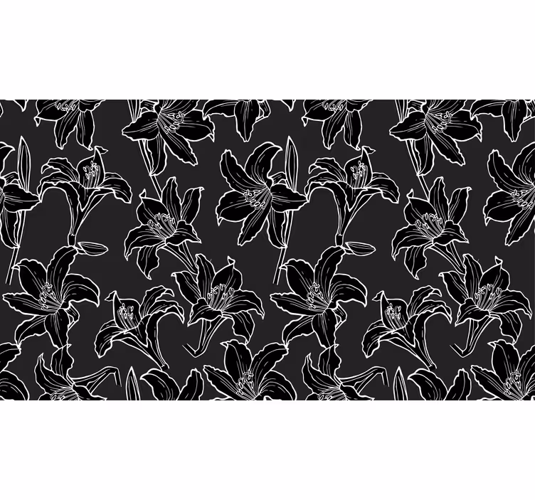 Store enrouleur noir plantes noir et blanc - TenStickers
