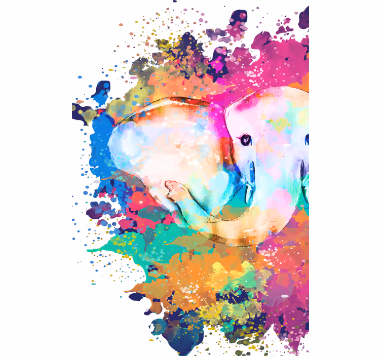 Store enrouleur salle de bain Éléphant aux couleurs vives - TenStickers