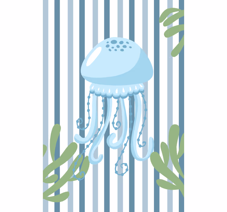 Store enrouleur salle de bain méduses bleues - TenStickers