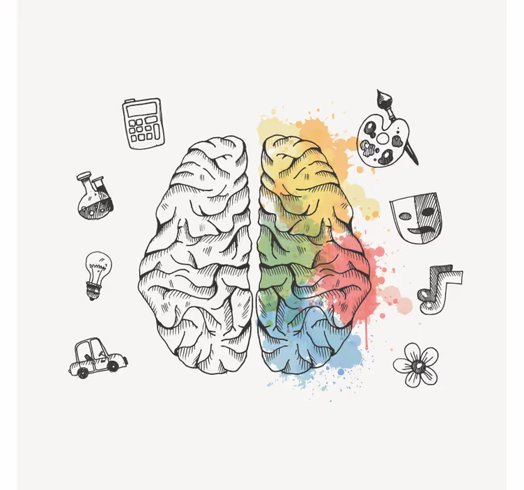 Store enrouleur bureaux cerveau gauche et droit - TenStickers