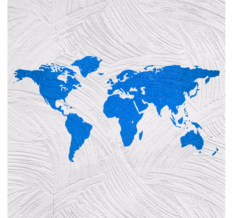 Store enrouleur bureaux carte du monde bleue - TenStickers
