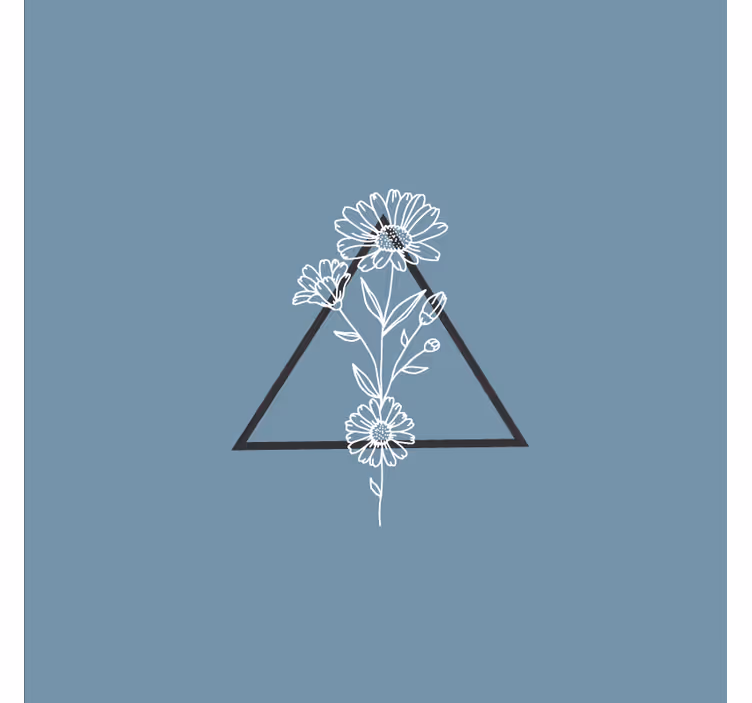 Store enrouleur bureaux fleurs minimalistes triangles - TenStickers