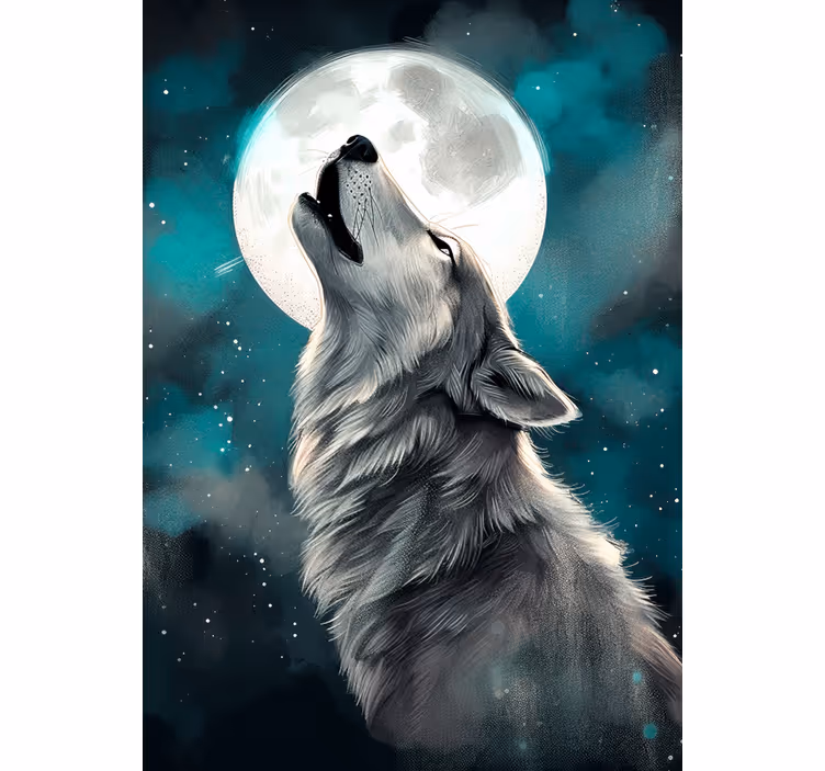 Store enrouleur chambre ado loup hurlant - TenStickers