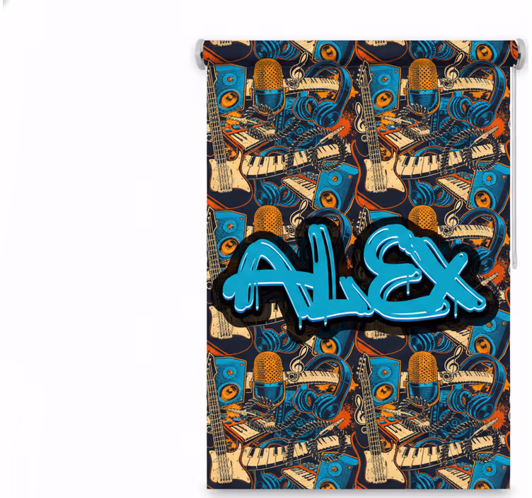 Store enrouleur chambre ado graffiti musical personnalisé - TenStickers