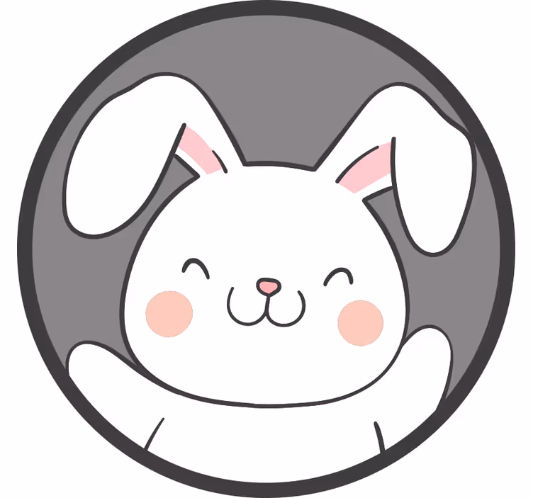 Store enrouleur amusant lapin gris nordique - TenStickers