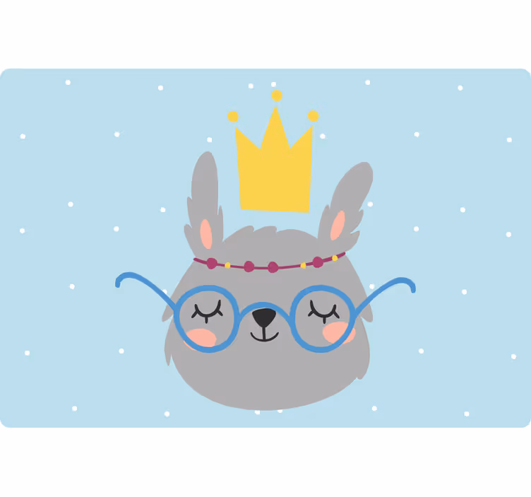 Store enrouleur amusant lapin avec une couronne - TenStickers