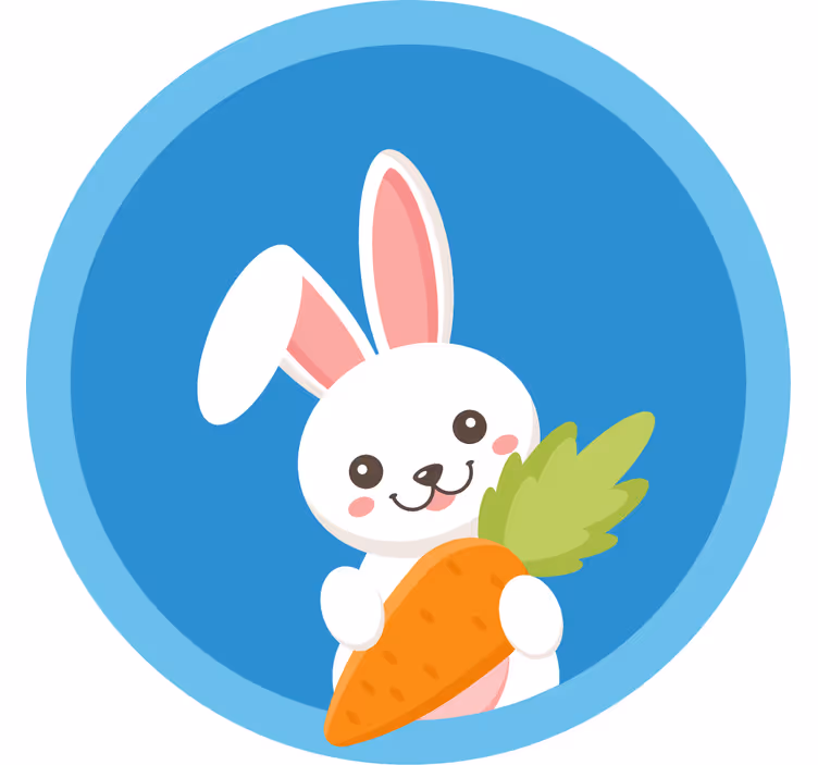 Store enrouleur amusant lapin avec une oreille dressée - TenStickers
