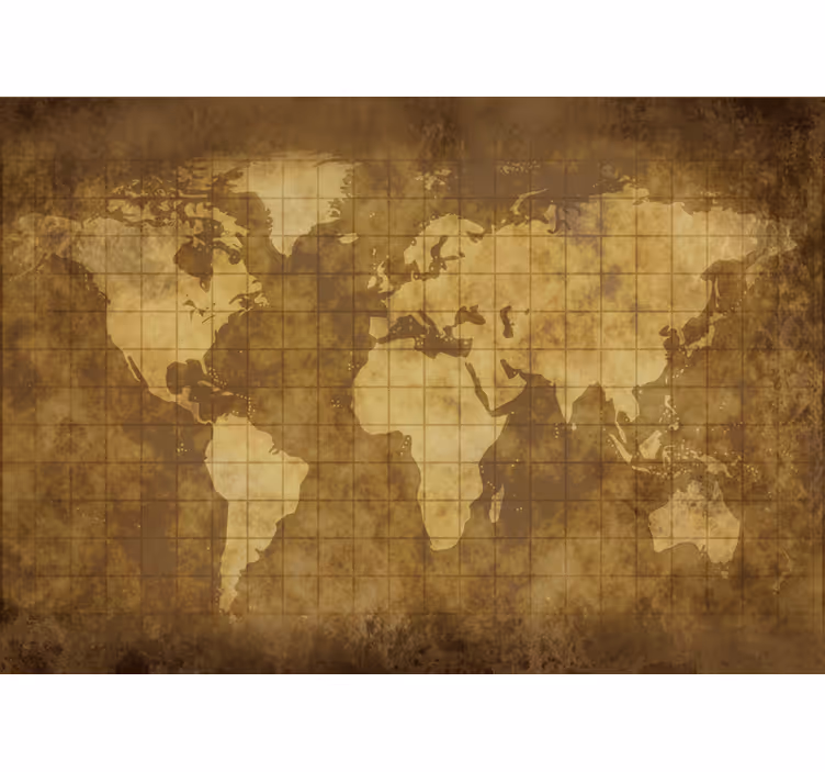Store enrouleur carte du monde vintage enfant - TenStickers