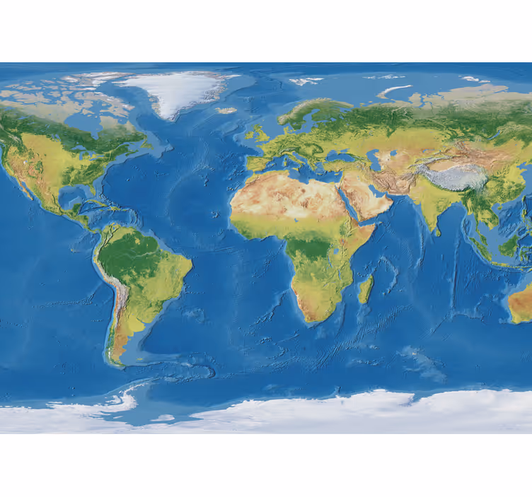 Store enrouleur carte du monde carte du monde réaliste - TenStickers