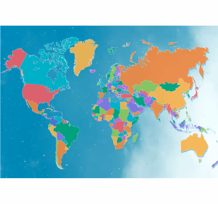 Store enrouleur carte du monde carte du monde colorée - TenStickers