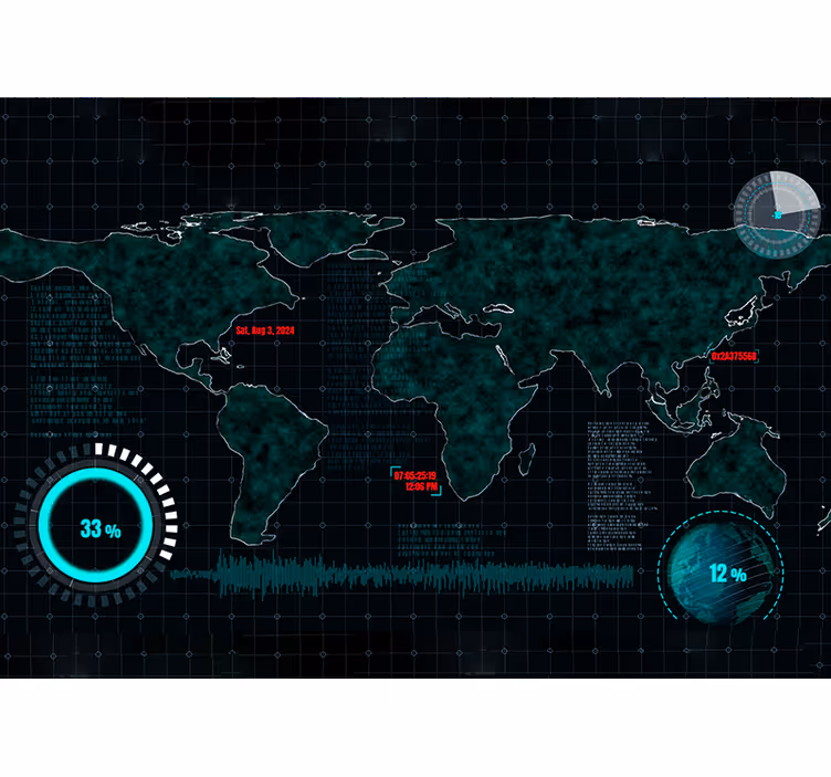 Store enrouleur carte du monde carte du monde futuriste - TenStickers