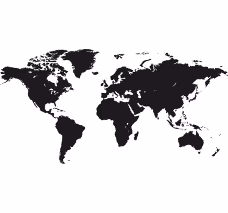 Store enrouleur carte du monde vinyle décoratif - TenStickers