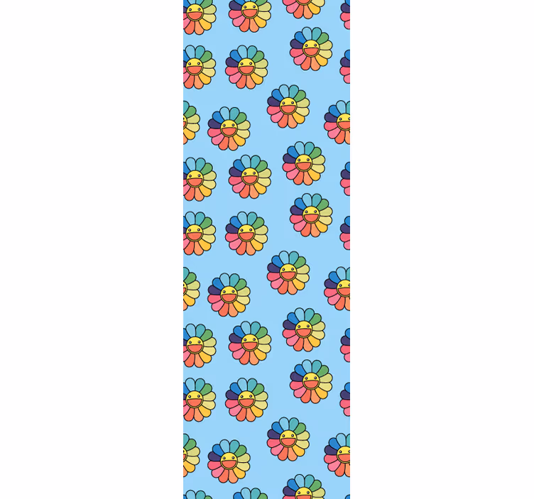 Store enrouleur chambre ado fleurs colorées sourires - TenStickers