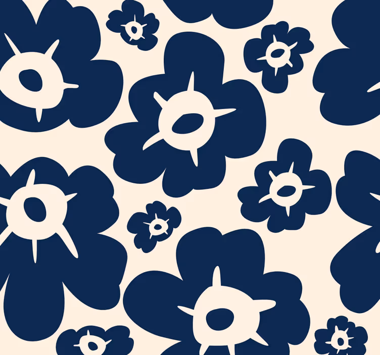 Store enrouleur fleur coquelicot bleu foncé - TenStickers