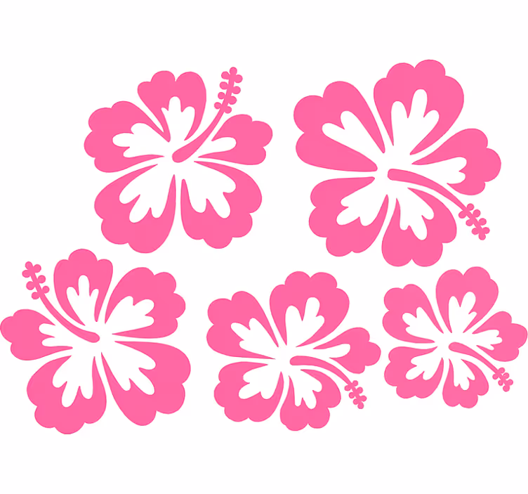 Store enrouleur fleur silhouette d'hibiscus rose - TenStickers