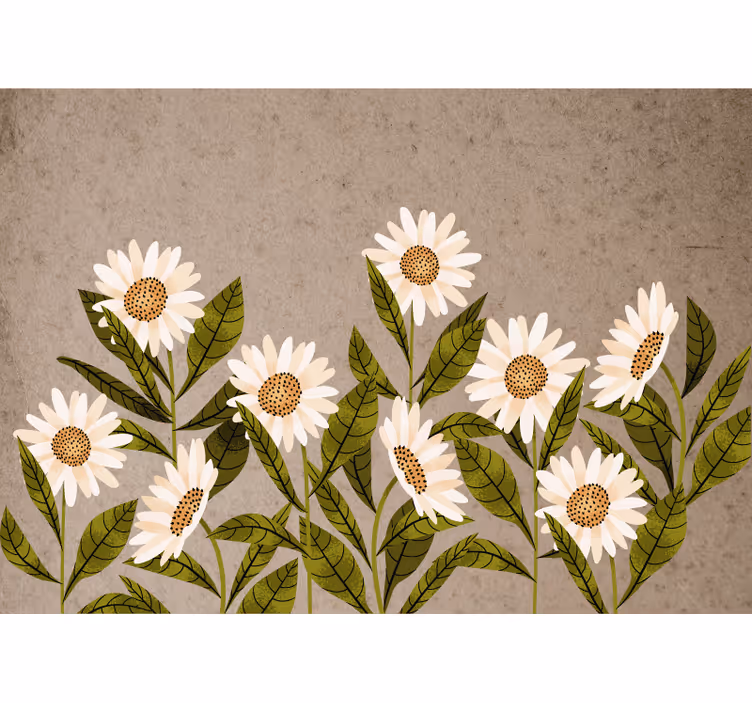 Store enrouleur rustique marguerites vintage - TenStickers