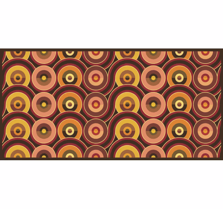 Store enrouleur marron motifs ronds vintage années 70 - TenStickers