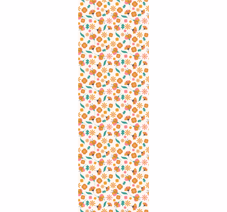 Store enrouleur orange fleurs orange - TenStickers