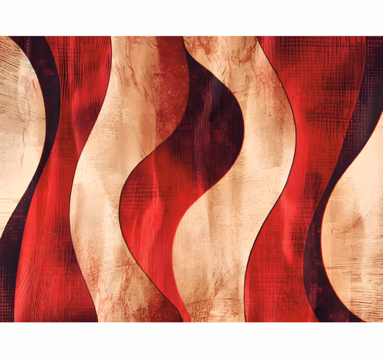 Store enrouleur rouge motif vagues modernes - TenStickers