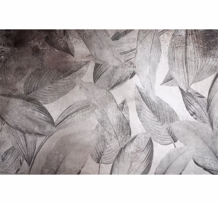Store enrouleur extérieur motif feuilles gris - TenStickers