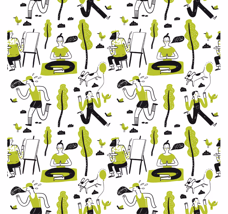 Store enrouleur extérieur set de gribouillage sain - TenStickers
