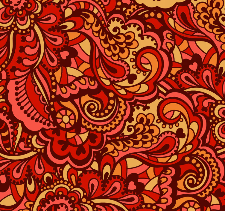 Store enrouleur extérieur motifs ornementaux rouges - TenStickers