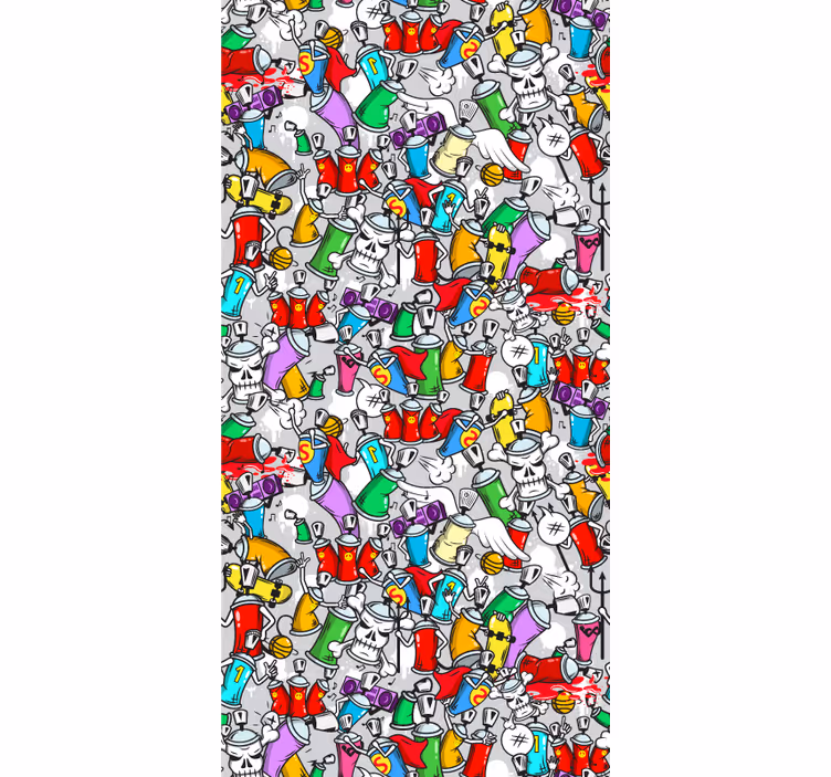 Store enrouleur chambre ado cans de graffiti colorés - TenStickers