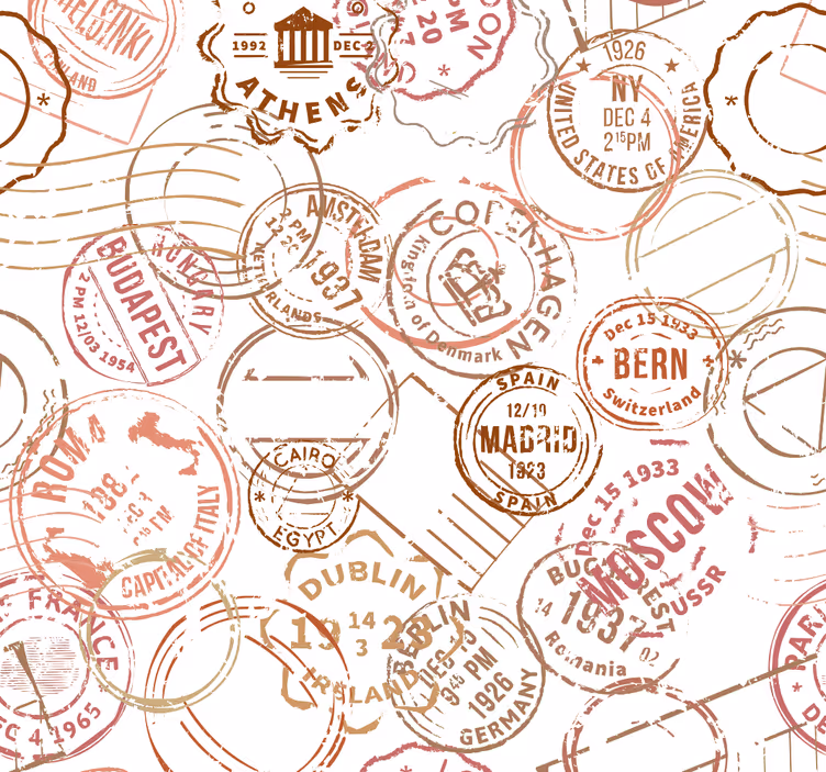 Store enrouleur chambre ado timbres rétro - TenStickers