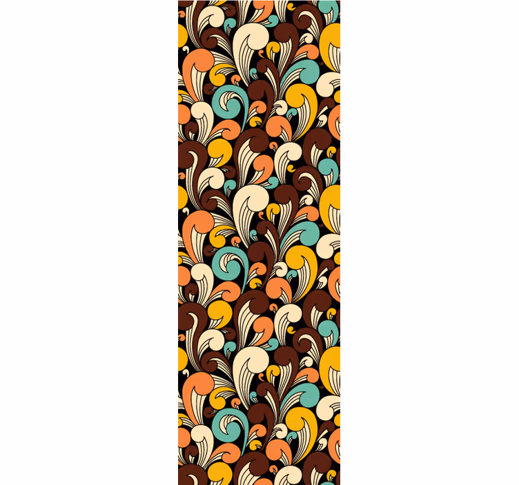 Store enrouleur classique formes hippies bord noir - TenStickers