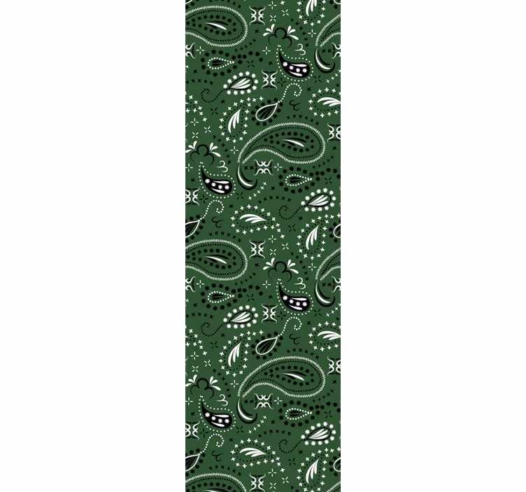 Store enrouleur classique motif paisley bleu-vert - TenStickers