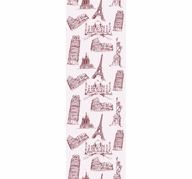 Store enrouleur classique motif des monuments célèbres - TenStickers