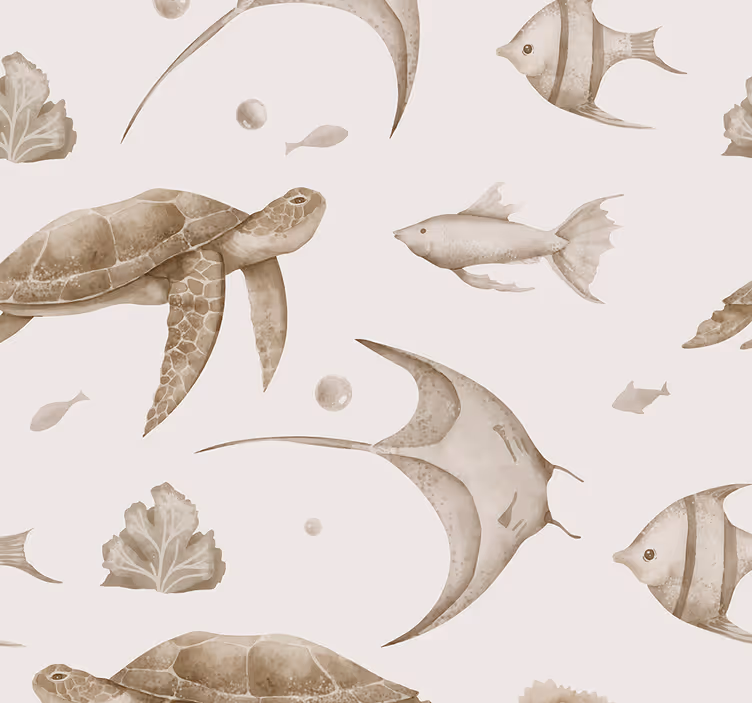 Store enrouleur chambre bébé motif océan beige - TenStickers