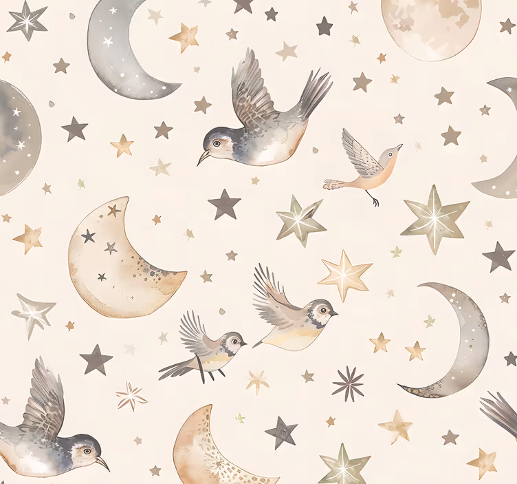 Store enrouleur chambre bébé ciel étoilé beige - TenStickers