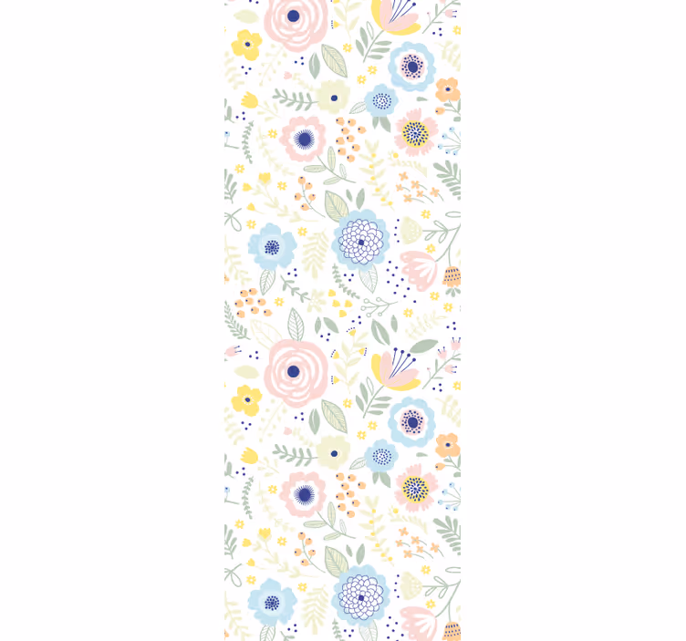 Store enrouleur couloir design de fleurs colorées - TenStickers