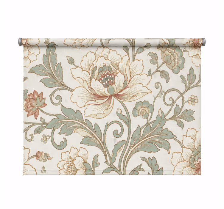 Store enrouleur salle de bain motif floral - TenStickers