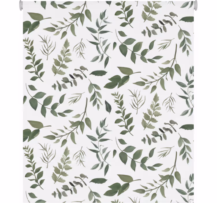 Store enrouleur salon motif feuilles lumineuses 40 - TenStickers