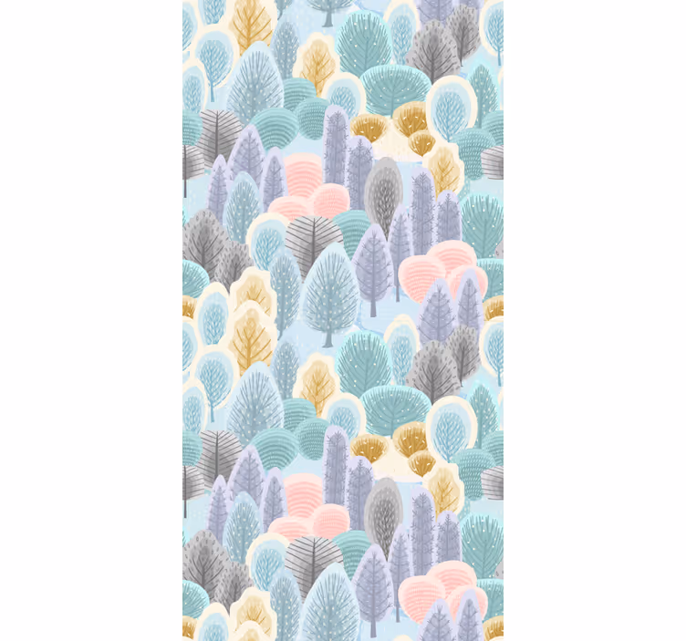 Store enrouleur arbre motif de forêt pastel - TenStickers