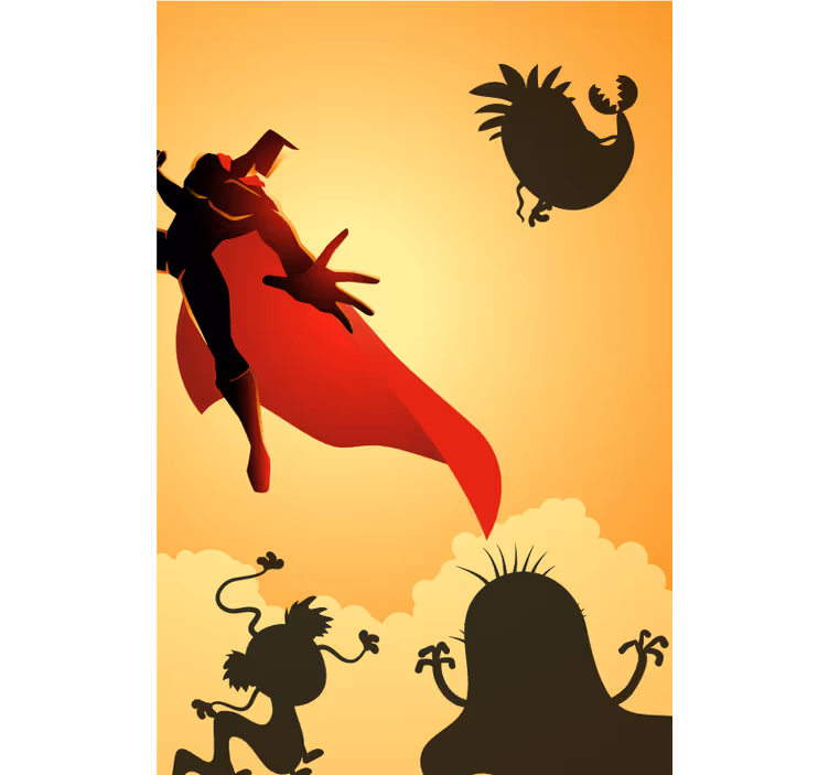 Store enrouleur super héro aventure silhouette héroïque - TenStickers