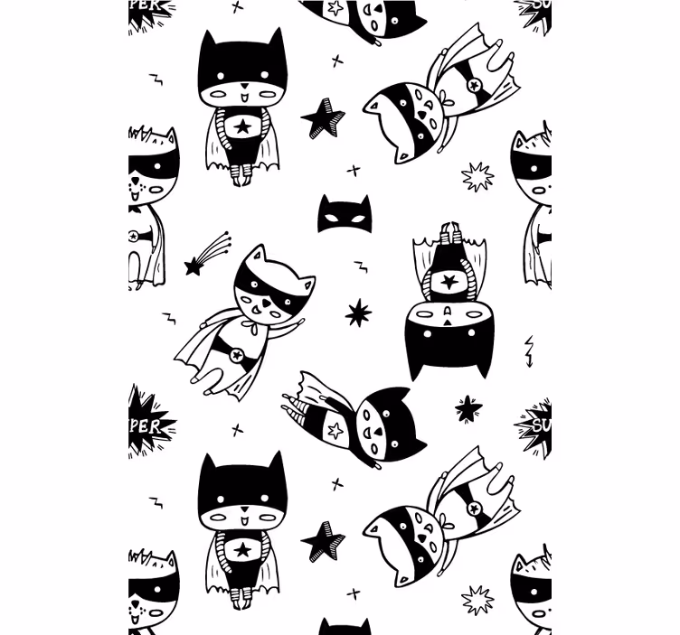 Store enrouleur chambre enfant croquis super-héros  - TenStickers