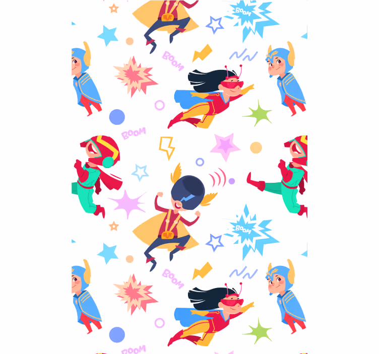 Store enrouleur enfants super-héros multicolores aventures - TenStickers