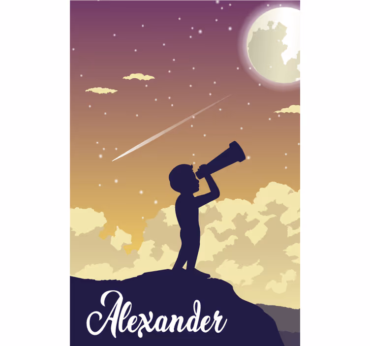 Store enrouleur personnalisable enfants silhouette étoiles - TenStickers