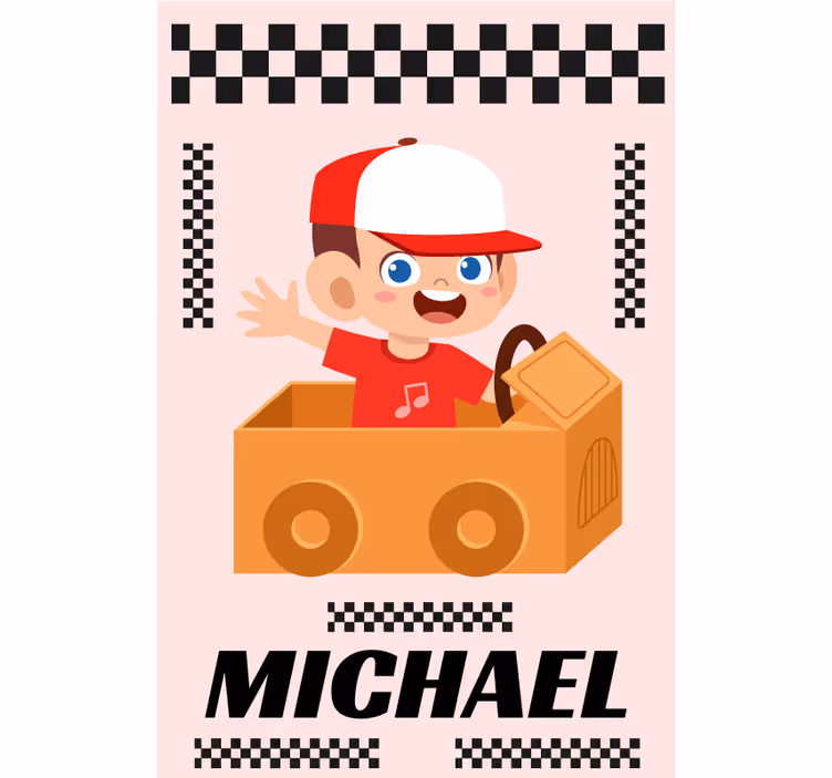 Store enrouleur personnalisable prénom aventure de course - TenStickers