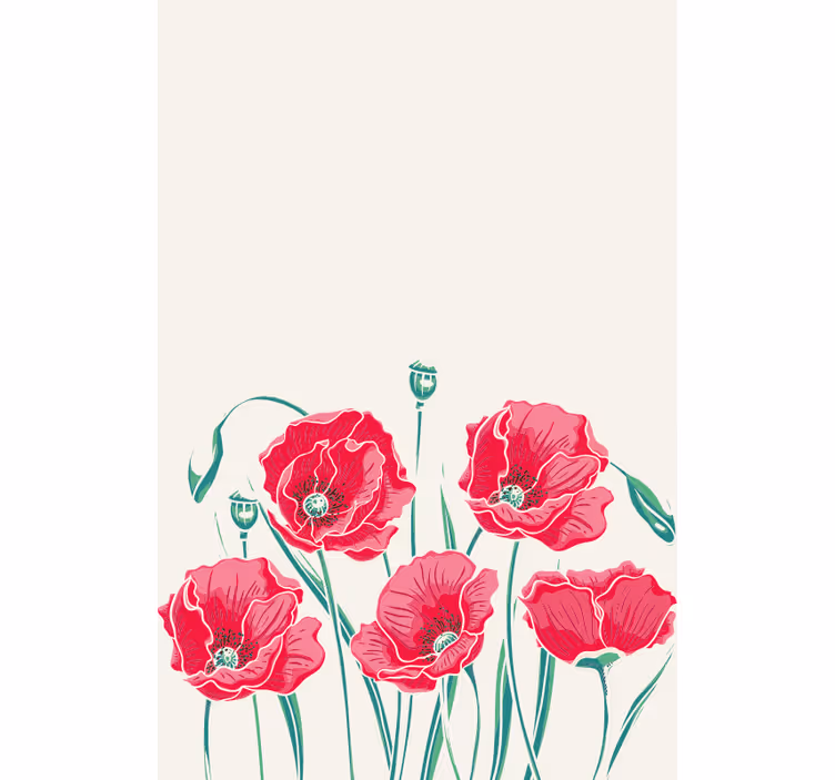 Store enrouleur fleurs et plantes Élégance coquelicot - TenStickers